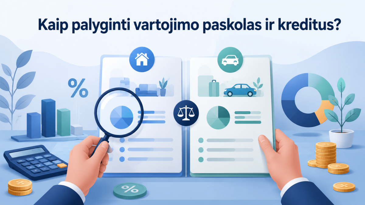 Kaip palyginti vartojimo paskolas ir kreditus?